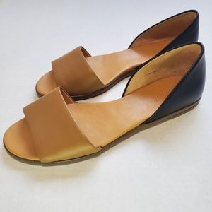J. Crew Leather Peep-toe Flats